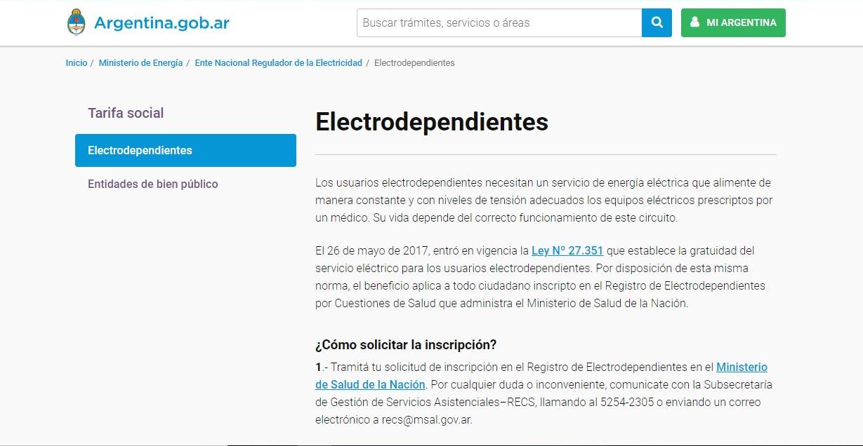 electrodependientes