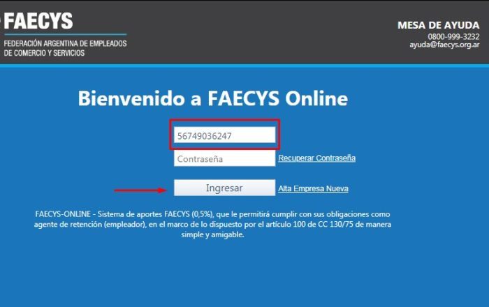 Cómo ingresar por primera vez a Faecys Online